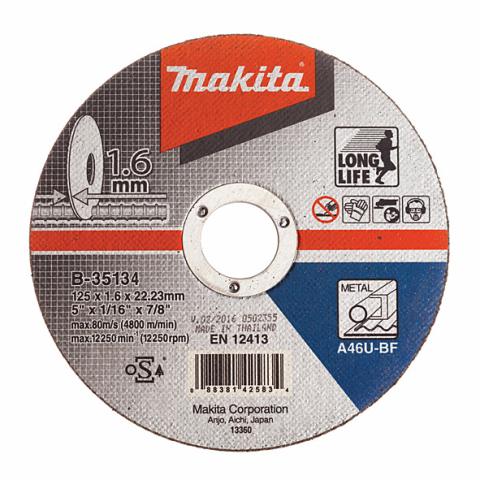 Отрезной круг по металлу Makita 125х1.6 мм A46U (B-35134)_0
