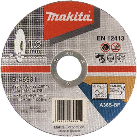 Отрезной круг по металлу Makita Inox 125х1.6 мм A36S (B-46931)_0
