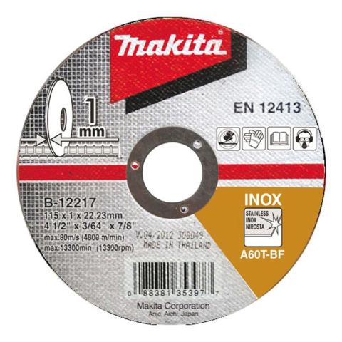 Отрезной круг по металлу Makita Inox 115х1 мм A60T (B-12217)_0