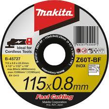 Отрезной круг по металлу Makita Inox 115х0.8 мм Z60T (B-45727)_0