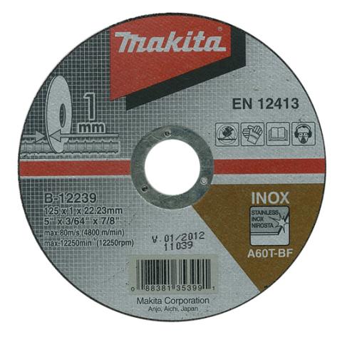 Отрезной круг по металлу Makita Inox 125х1 мм A60T (B-12239)_0