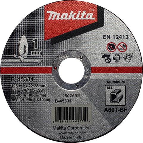 Отрезной круг по алюминию Makita 125х1 мм A60T (B-45331)_0