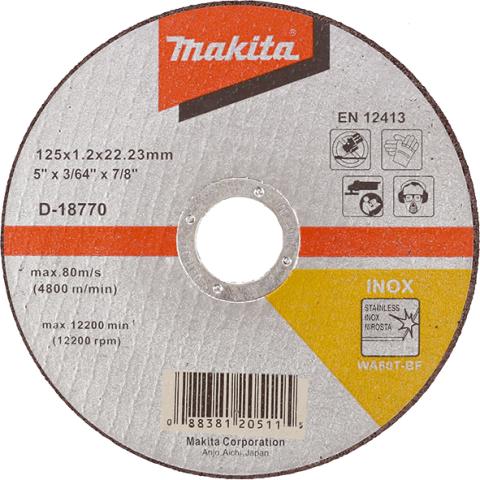 Отрезной круг по металлу Makita Inox 125х1.2 мм WA60T (D-18770)_0