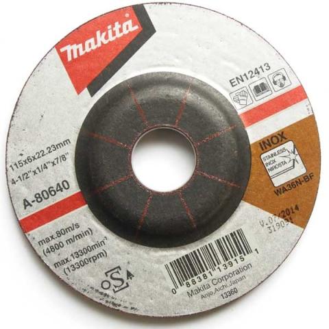 Зачистной круг по металлу Makita Inox 115х6 мм WA36N (A-80640)_0