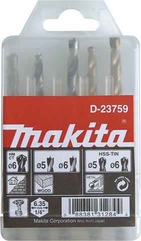 Набор сверл с шестигранным хвостовиком Makita 5 шт (D-23759)_0