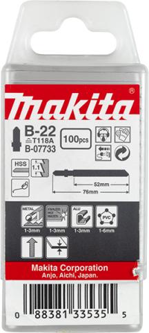 Пилочка для лобзика по металлу Makita B-22, 100 шт (B-07733)_0
