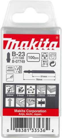 Пилочка для лобзика по металлу Makita B-23, 100 шт (B-07749)_0