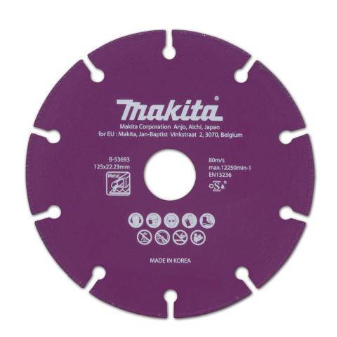 Алмазный диск по металлу Makita SPECIALIZED 125x22.23x1.3 мм (B-53693)_0