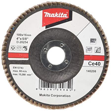 Лепестковый шлифовальный круг угловой с керамическим зерном Makita 100 мм K80 (D-28276)_0