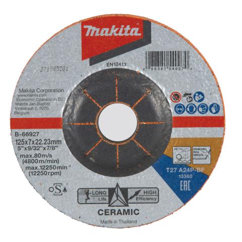 Зачистной круг с керамическим зерном по металлу Makita Inox 125х7 мм A24P (B-66927)_0