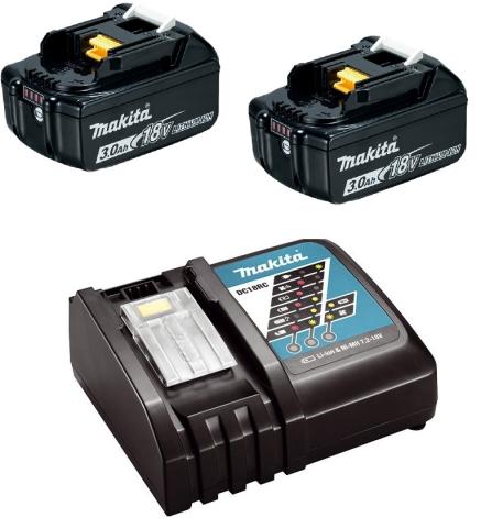 Набор аккумуляторов Makita LXT 2x3.0 Ач + DC18RC_0