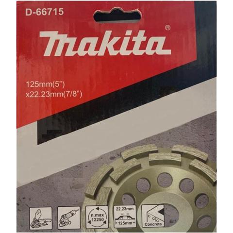 Алмазная шлифовальная чашка по бетону Makita Ø 125х8х5х22,23 мм (D-66715)_1
