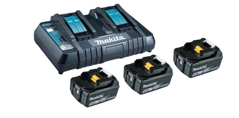 Набор аккумуляторов Makita LXT 3x5.0 Ач + DC18RD _0