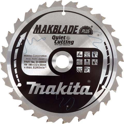 Пильный диск по дереву Makita MAKBlade Plus 190х2.2/1.6x20, 24T 5°_0