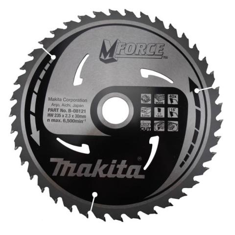 Пильный диск по дереву Makita MForce 235х2.3/1.6x30, 40T 15°_0