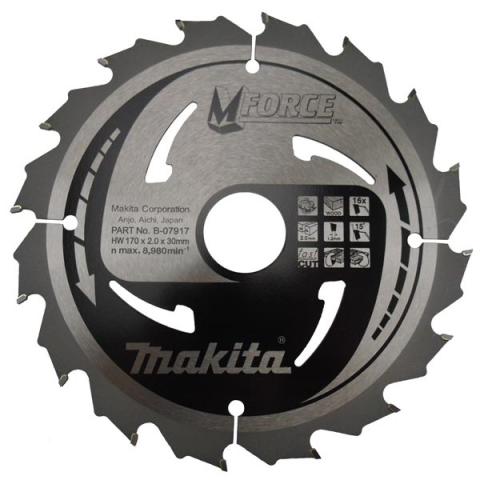Пильный диск по дереву Makita MForce 170х2/1.2x30, 16T 15°_0