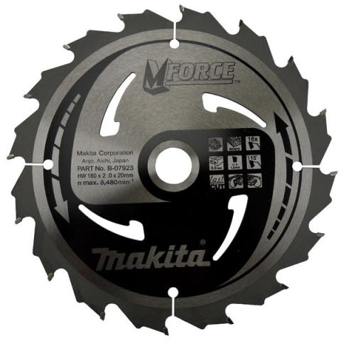 Пильный диск по дереву Makita MForce 180х2/1.2x20, 16T 15°_0