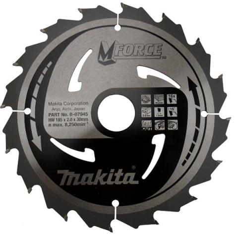 Пильный диск по дереву Makita MForce 185х2/1.2x30, 16T 15°_0