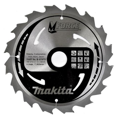 Пильный диск по дереву Makita MForce 210х2.3/1.4x30, 16T 15°_0