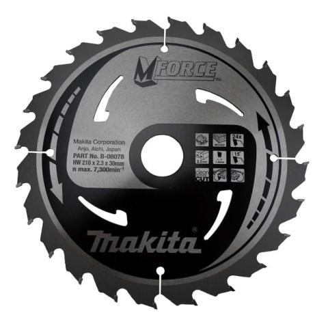Пильный диск по дереву Makita MForce 210х2.3/1.4x30, 24T 15°_0