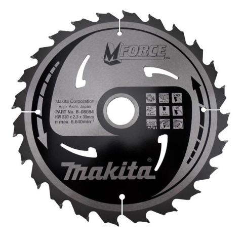 Пильный диск по дереву Makita MForce 230х2.3/1.6x30, 24T 15°_0