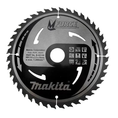 Пильный диск по дереву Makita MForce 210х2.3/1.4x30, 40T 15°_0