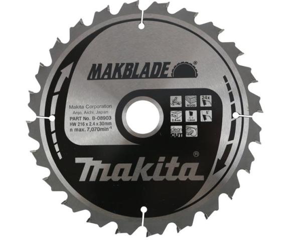 Пильный диск по дереву Makita MAKBlade 216х2.4/1.6x30, 24T 5°_0