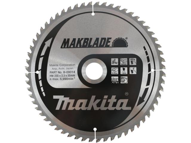 Пильный диск по дереву Makita MAKBlade 255х2.3/1.8x30, 60T 5°_0