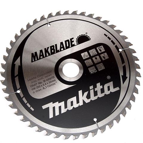 Пильный диск по дереву Makita MAKBlade 250х2.4/1.8x30, 48T 5°_0