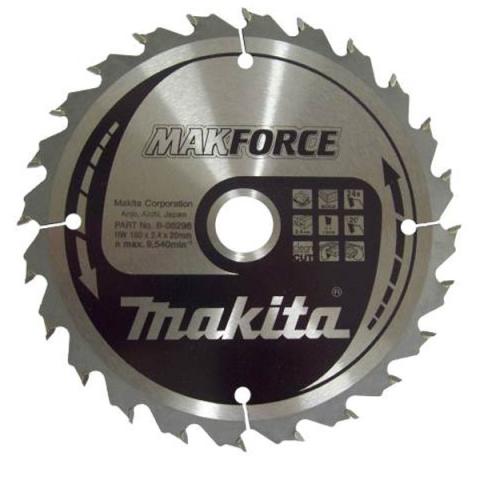 Пильный диск по дереву Makita MAKForce 160х2.4/1.5x20, 24T 20°_0