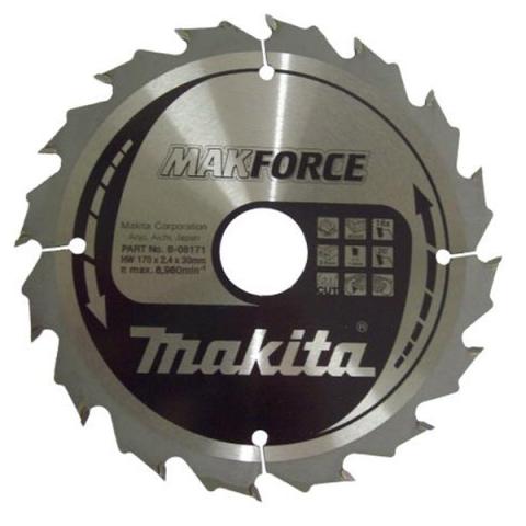 Пильный диск по дереву Makita MAKForce 170х2.4/1.5x30, 16T 20°_0