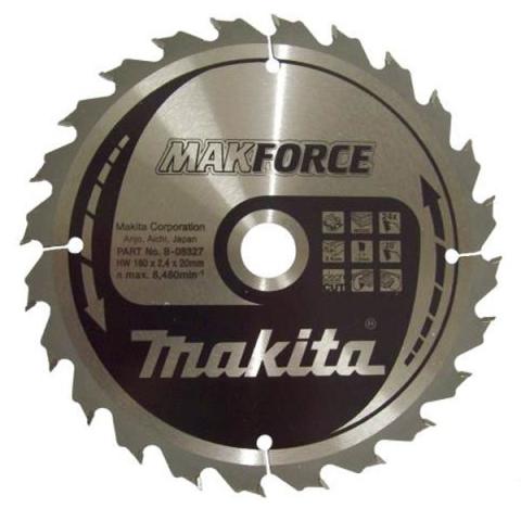 Пильный диск по дереву Makita MAKForce 180х2.4/1.5x30, 24T 20°_0