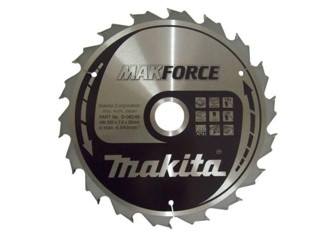 Пильный диск по дереву Makita MAKForce 230х2.6/1.6x30, 18T 20°_0