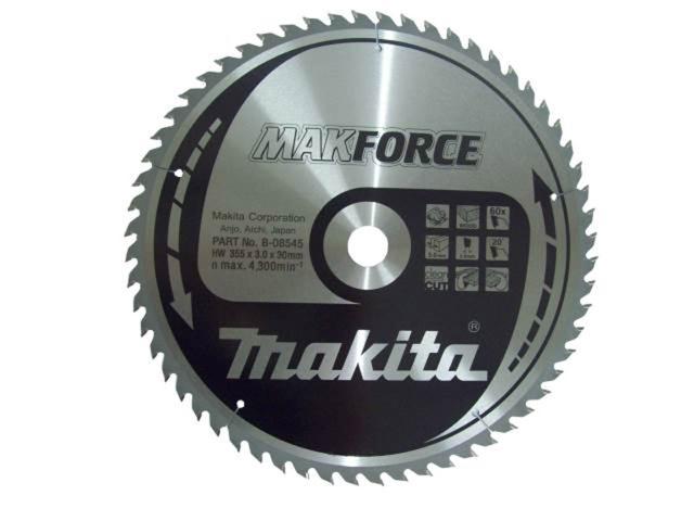 Пильный диск по дереву Makita MAKForce 355х3/2.2x30, 60T 20°_0