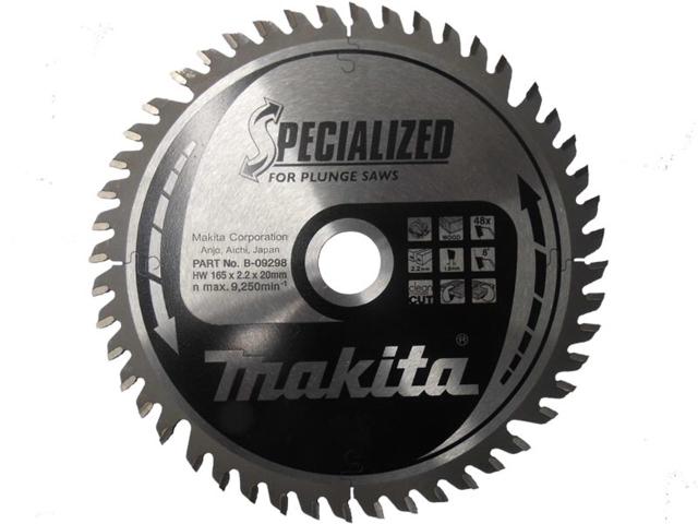 Пильный диск по дереву для погружных пил Makita Specialized for Plunge Saws 165х2.2/1.6x20, 48T 8°_0
