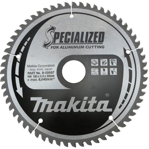 Пильный диск по алюминию Makita Specialized for Aluminum Cutting 190х2.4/1.8x30, 60T 0°_0