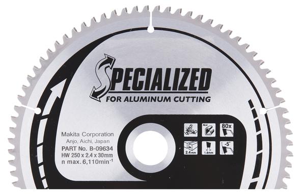 Пильный диск по алюминию Makita Specialized for Aluminum Cutting 250х2.4/1.8x30, 80T 5° отр._0