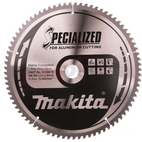 Пильный диск по алюминию Makita Specialized for Aluminum Cutting 305х2.4/1.8x30, 80T 5° отр._0