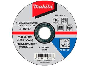 Отрезной круг по металлу Makita 115х2.5 мм A30R (A-85307)