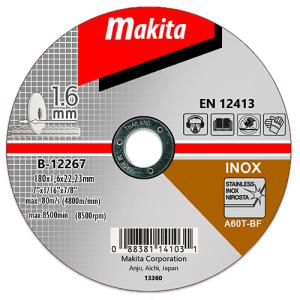 Отрезной круг по металлу Makita Inox 180х1.6 мм A60T (B-12267)