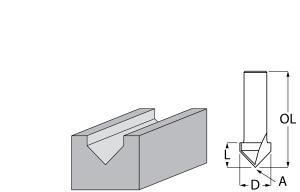Пазовая V-образная фреза Makita 12.7х12.7х44.7 мм (D-47896)