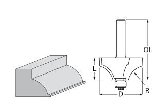 Кромочная калевочная фреза с шарикоподшипником Makita 38.1х19х60.2 мм (D-48555)