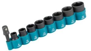 Набор ударных головок Makita Cr-Mo 3/8", 9 шт (B-54651)