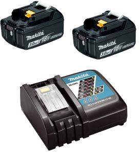 Набор аккумуляторов Makita LXT 2x3.0 Ач + DC18RC