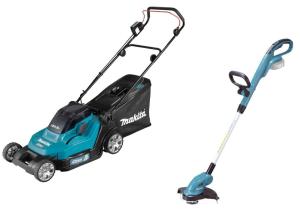 Аккумуляторная газонокосилка Makita DLM 432 CT2 + триммер Makita DUR 181 Z 