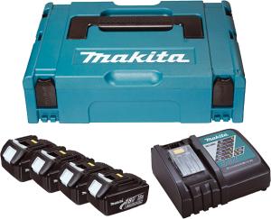 Набор аккумуляторов Makita LXT 4x3.0 Ач + DC18RC + Makpac 1