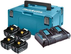 Набор аккумуляторов Makita LXT 4x6.0 Ач + DC18RD + Makpac