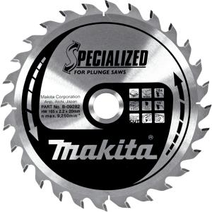 Пильный диск по дереву для погружных пил Makita Specialized for Plunge Saws 165х2.2/1.6x20, 28T 23°