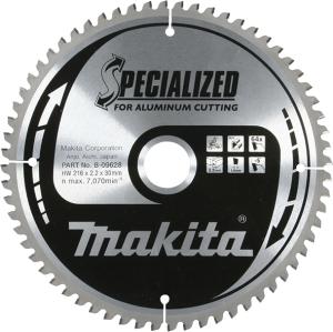 Пильный диск по алюминию Makita Specialized for Aluminum Cutting 216х2.2/1.6x30, 64T 5° отр.