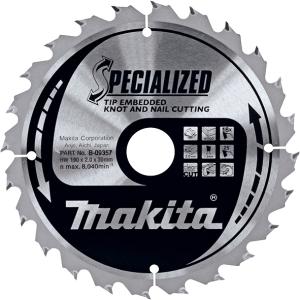 Пильный диск по дереву с гвоздями Makita Specialized Knot and Nail Saw Blade 190х2/1.3x30, 16T 23°
